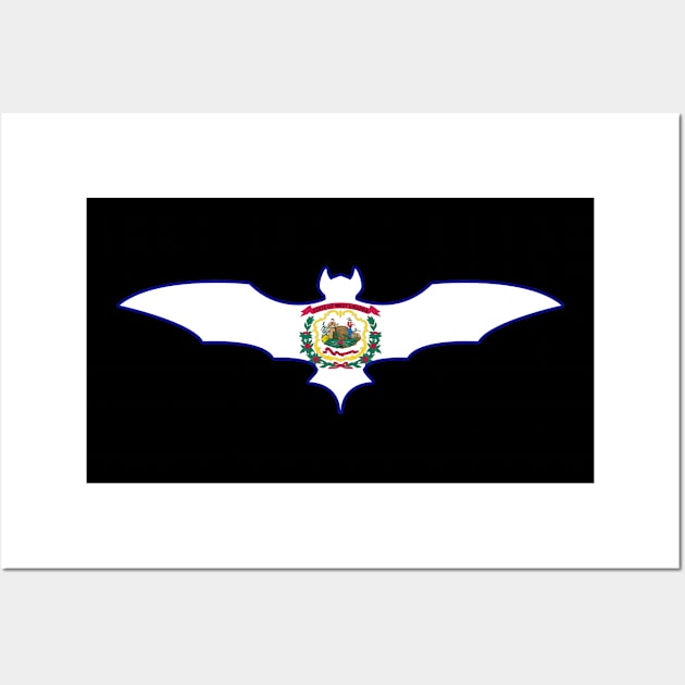 West Virginia Bat Flag Wall Art by Wickedcartoons